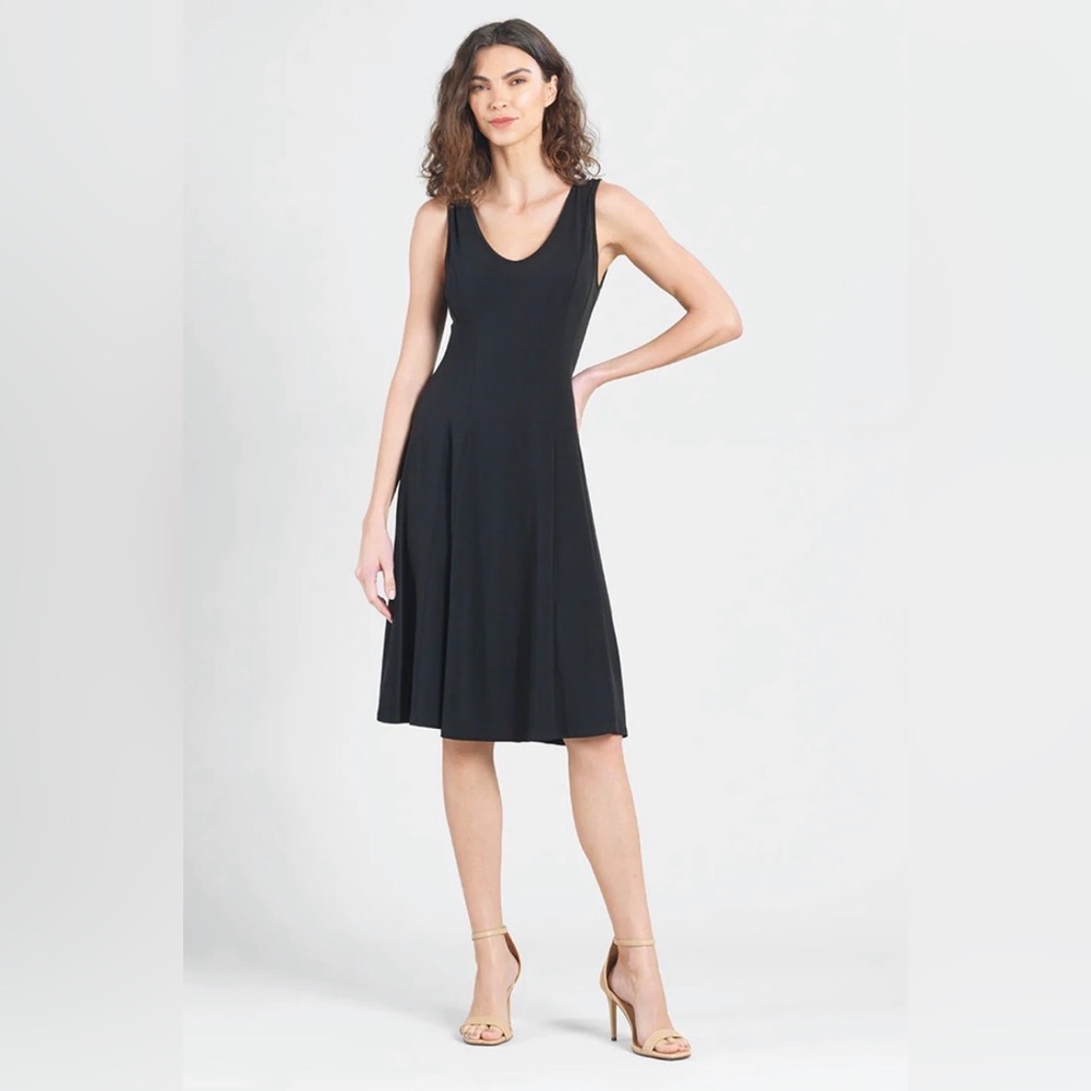 Clara Sun Woo Elegant Black Sleeveless A-Line Dress - Medium